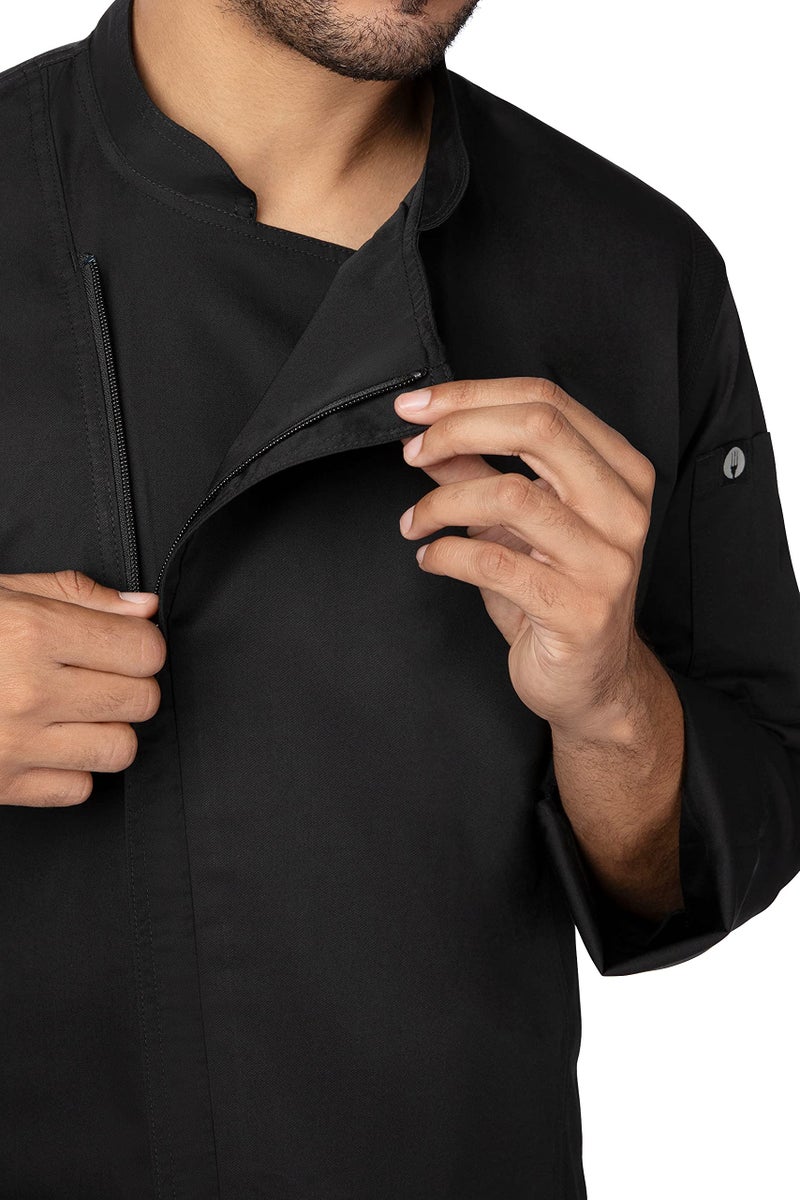 Chef Works Unisex Sustainable Hartford Chef Coat, Black, Small - Image 2